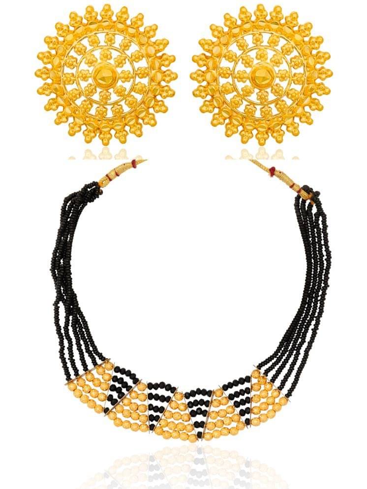     			Drashti Collection White Brass Necklace Set ( Pack of 1 )