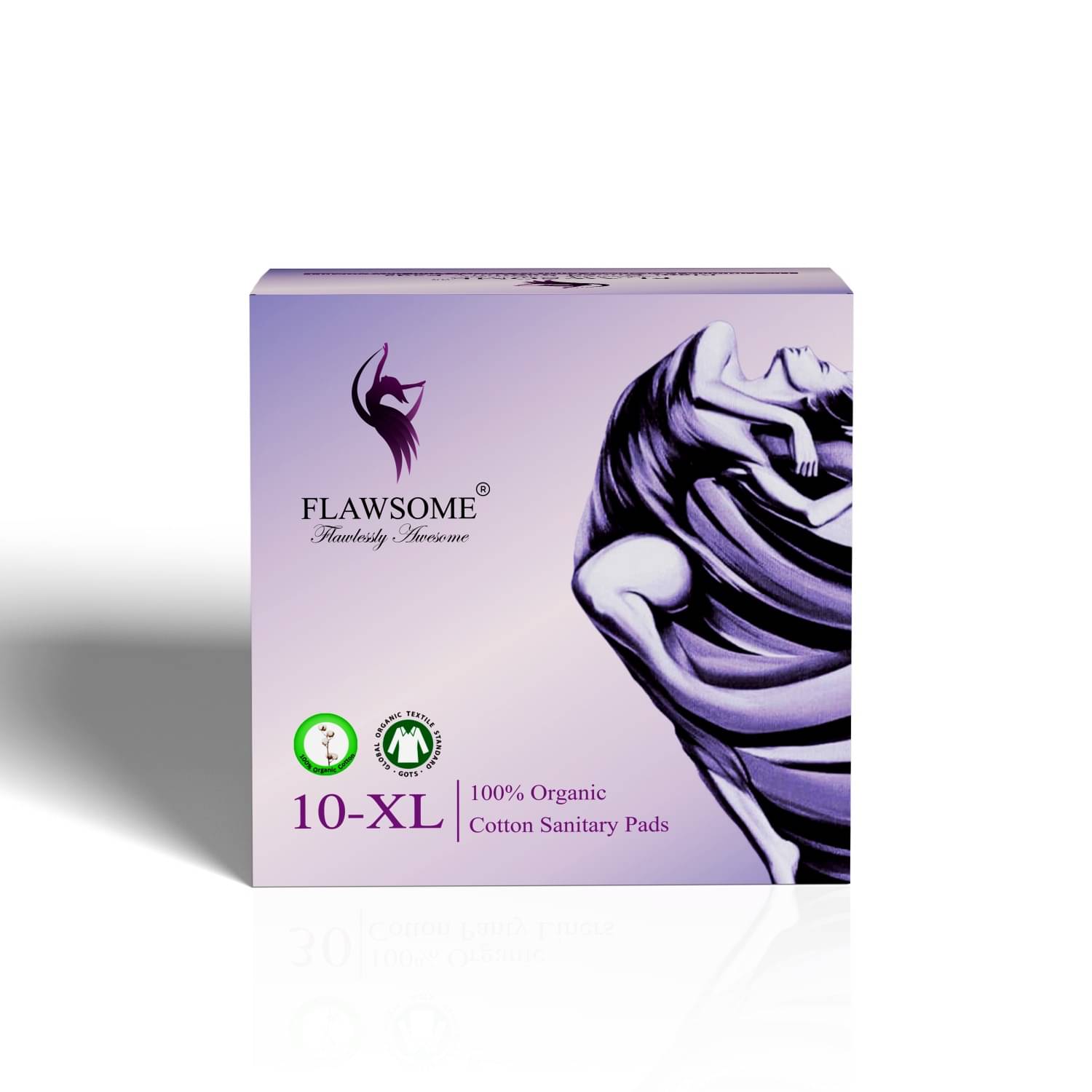 Flawsome Organic Sanitary Pads, High Absorption, Rash-Free Size, L (Pack of 10) Flawsome Organic Sanitary Pads, High Absorption, Rash-Free Size, L (Pack of 10)
