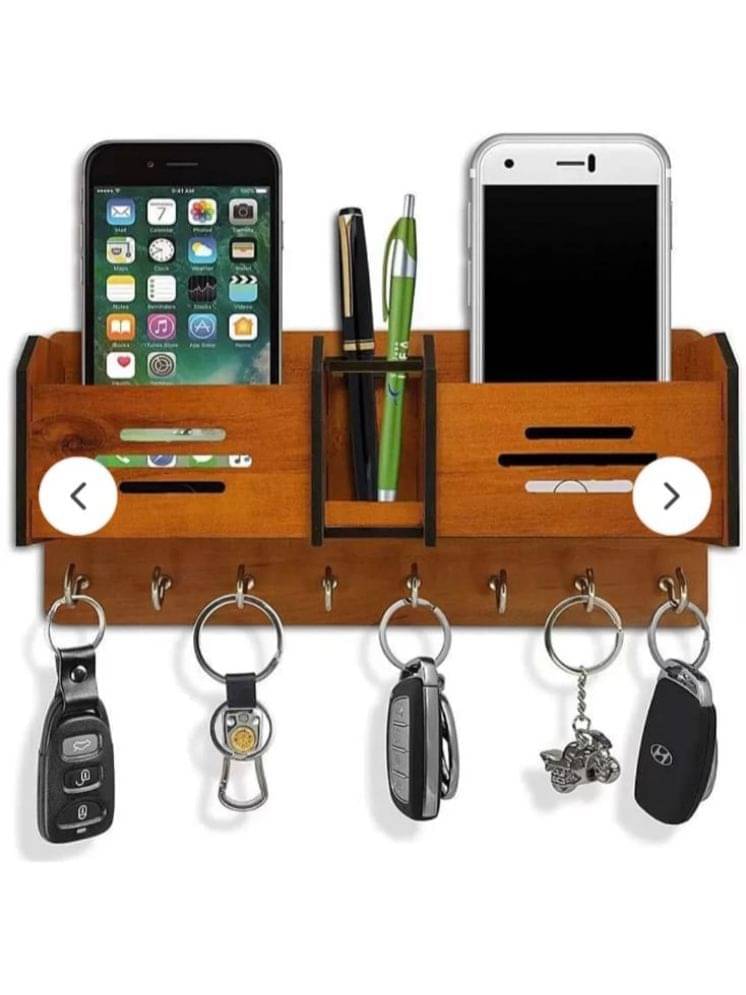     			Fitgo Brown Wood Key Holder - Pack of 1