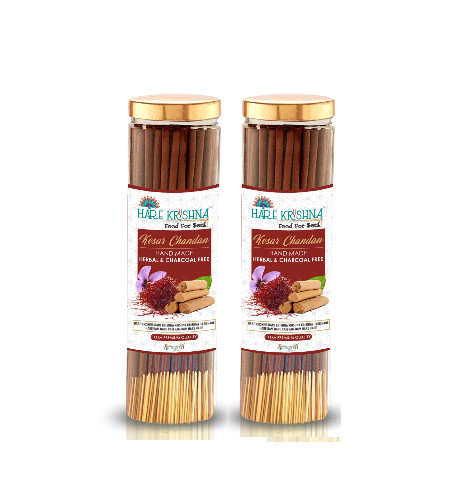     			Hare Krishna Incense Stick Kesar Chandan 200 gm ( Pack of 2 )