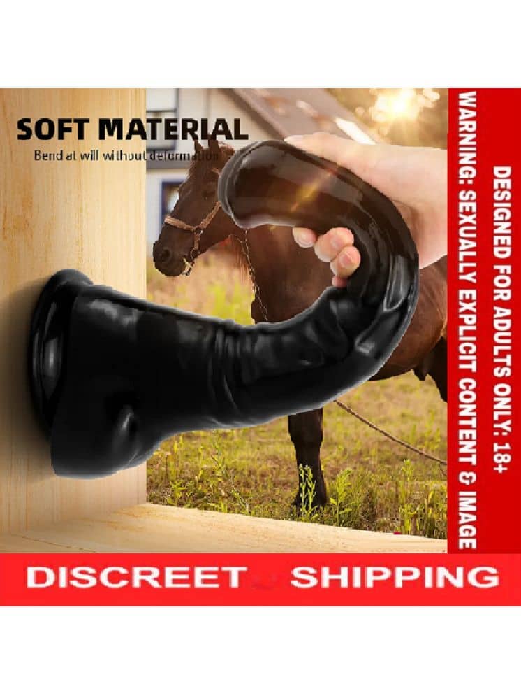 Horse Dildo Black (Thin) For G-S*pot & Clitoral Stimulation / Women Masturbator/Sex /Women Adult Sex Toy- KamYog