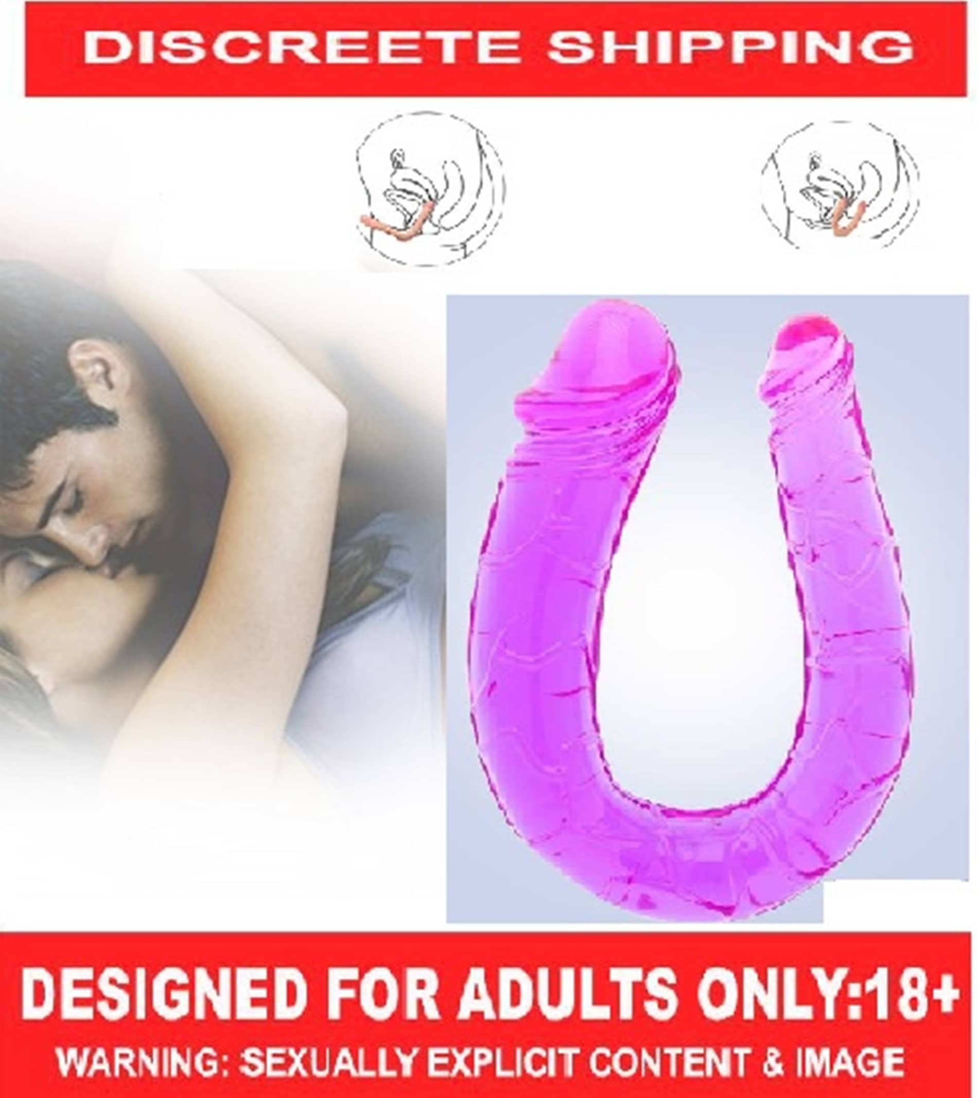 Jelly Double dong Double-Ended Penetration Dildo Strap On Dual Realistic Sex Toys For Lesbean