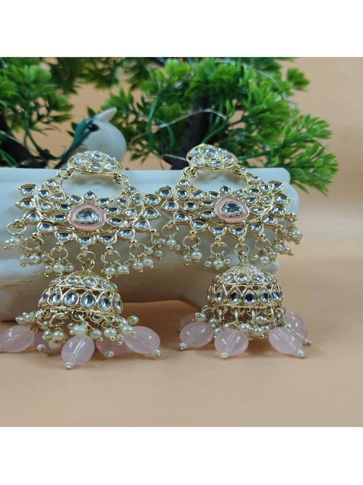    			Jiyanshi fashion Light Pink Jhumki Earrings ( Pack of 1 )