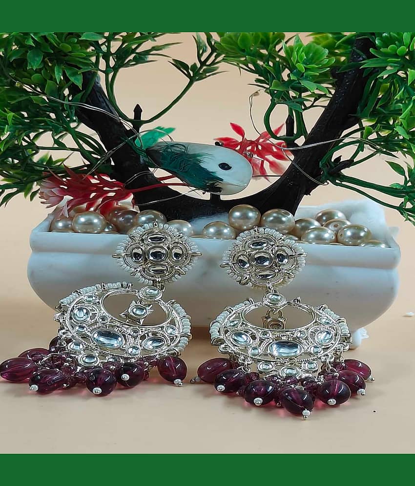 Jiyanshi fashion Purple Chandbalis Earrings ( Pack of 1 ) - Earrings | Buy online on ZillyBuy
