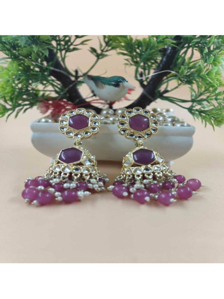     			Jiyanshi fashion Purple Jhumki Earrings ( Pack of 1 )