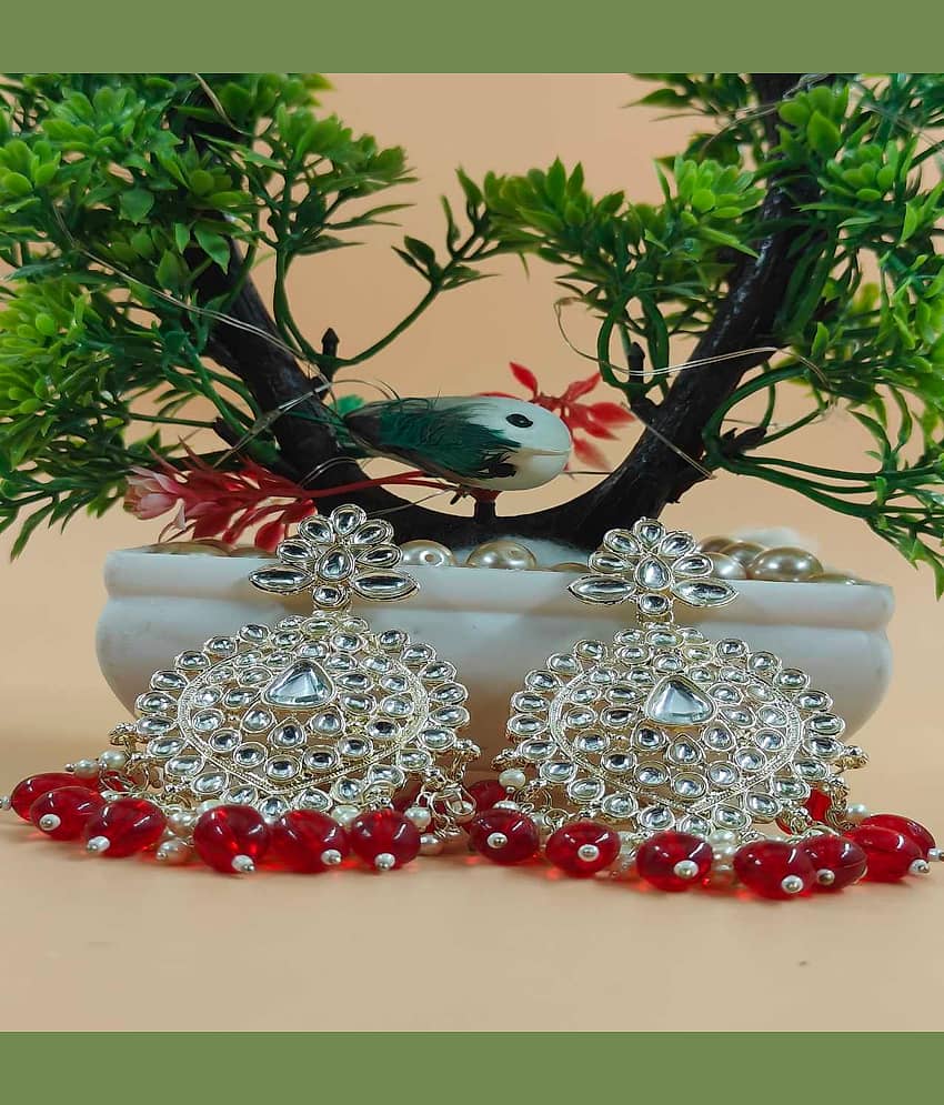Jiyanshi fashion Red Chandbalis Earrings ( Pack of 1 ) - Earrings | Buy online on ZillyBuy
