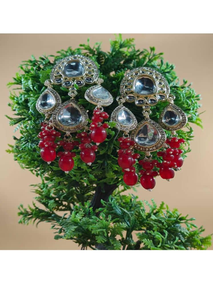 Jiyanshi fashion Red Chandbalis Earrings ( Pack of 1 ) - Earrings | Buy online on ZillyBuy