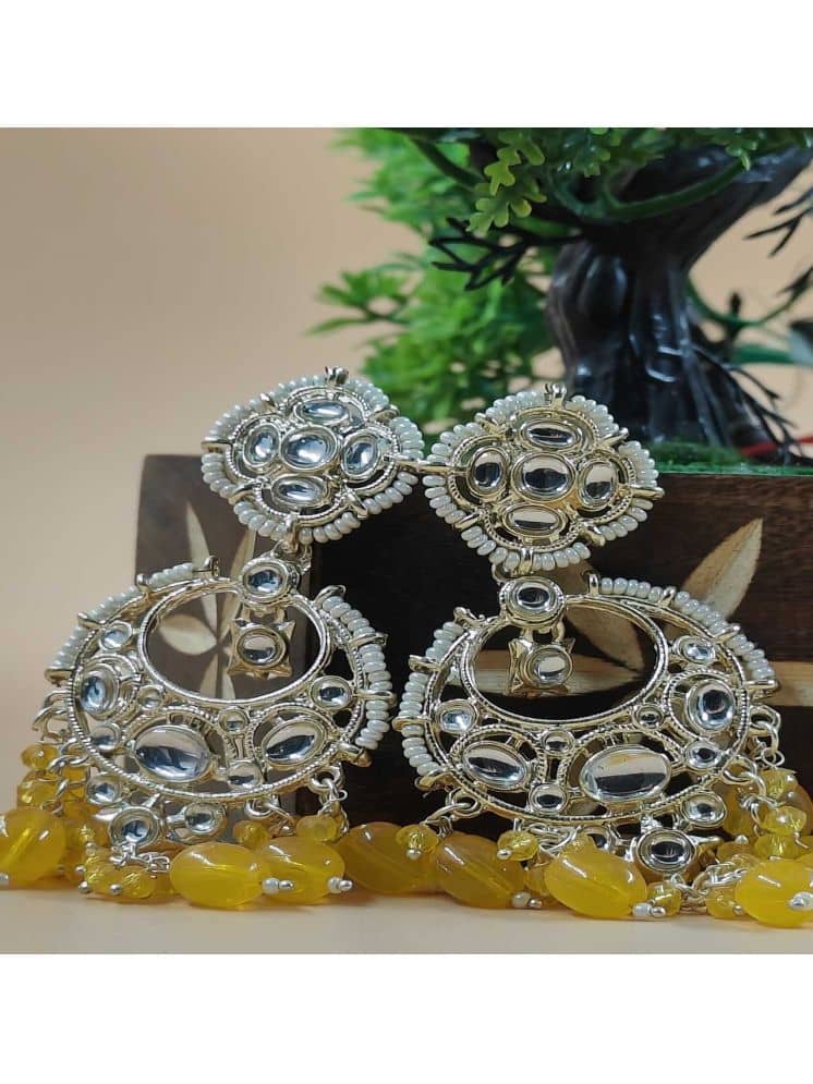 Jiyanshi fashion Yellow Chandbalis Earrings ( Pack of 1 ) - Earrings | Buy online on ZillyBuy