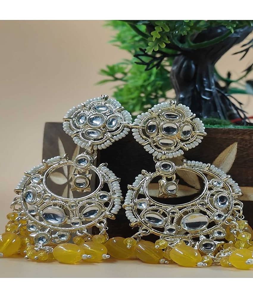 Jiyanshi fashion Yellow Chandbalis Earrings ( Pack of 1 ) - Earrings | Buy online on ZillyBuy