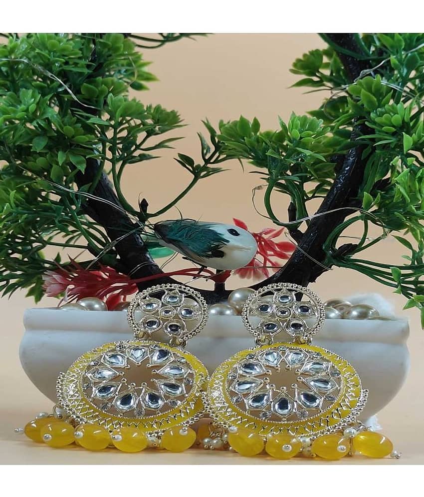 Jiyanshi fashion Yellow Jhumki Earrings ( Pack of 1 ) - Earrings | Buy online on ZillyBuy