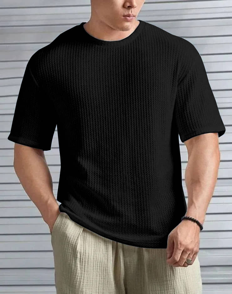 KAJARU Pack of 1 Cotton Blend Regular Fit Men's T-Shirt ( Cream )