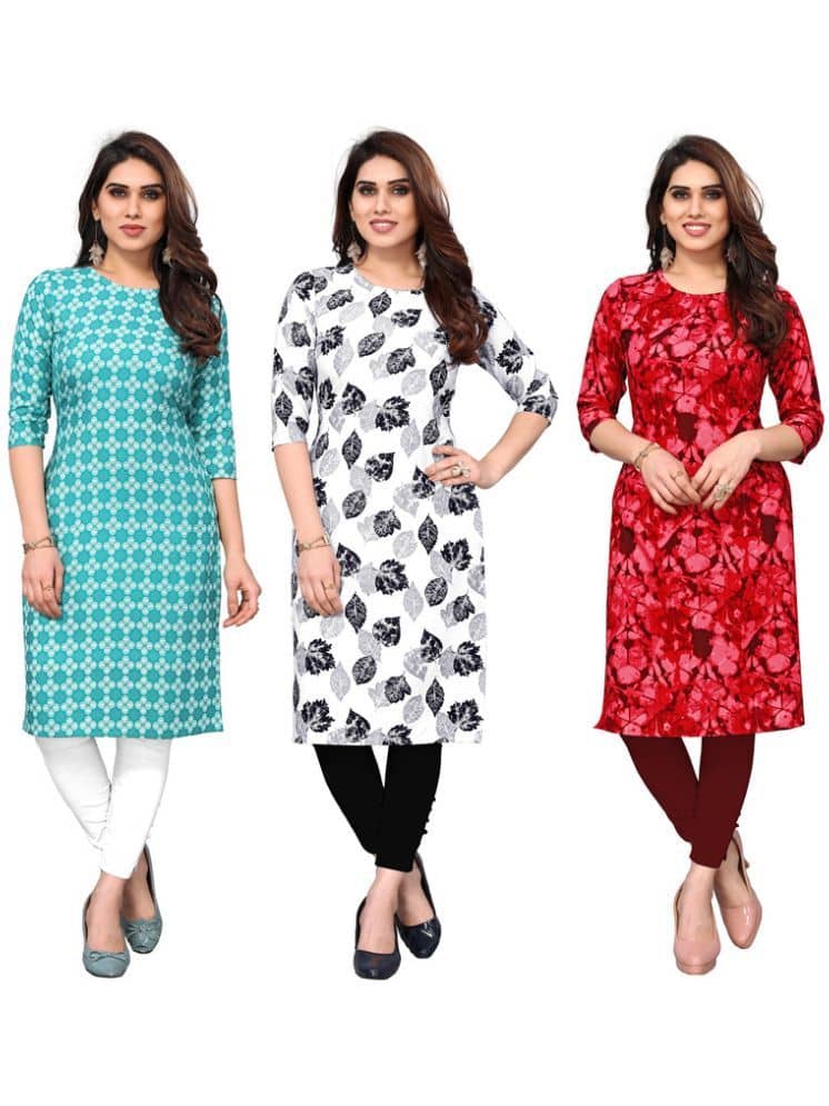 KETAKI FASHION Crepe Printed Straight Women's Kurti - Multicolor1 ( Pack of 3 ) - Kurtis, Tunics | Buy online on ZillyBuy
