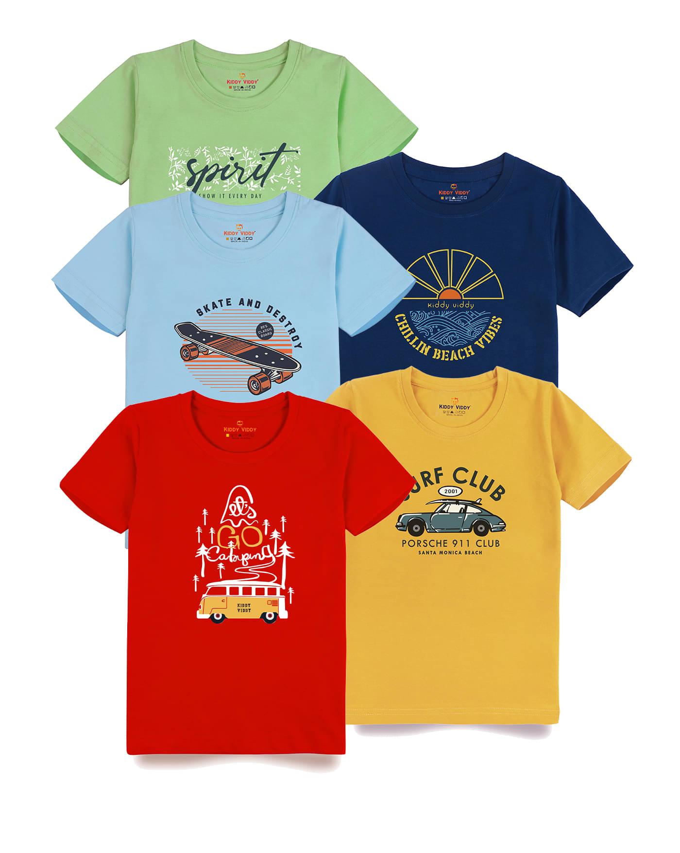     			KIDDY VIDDY Pack of 1 Boys Cotton T-Shirt ( Peach )