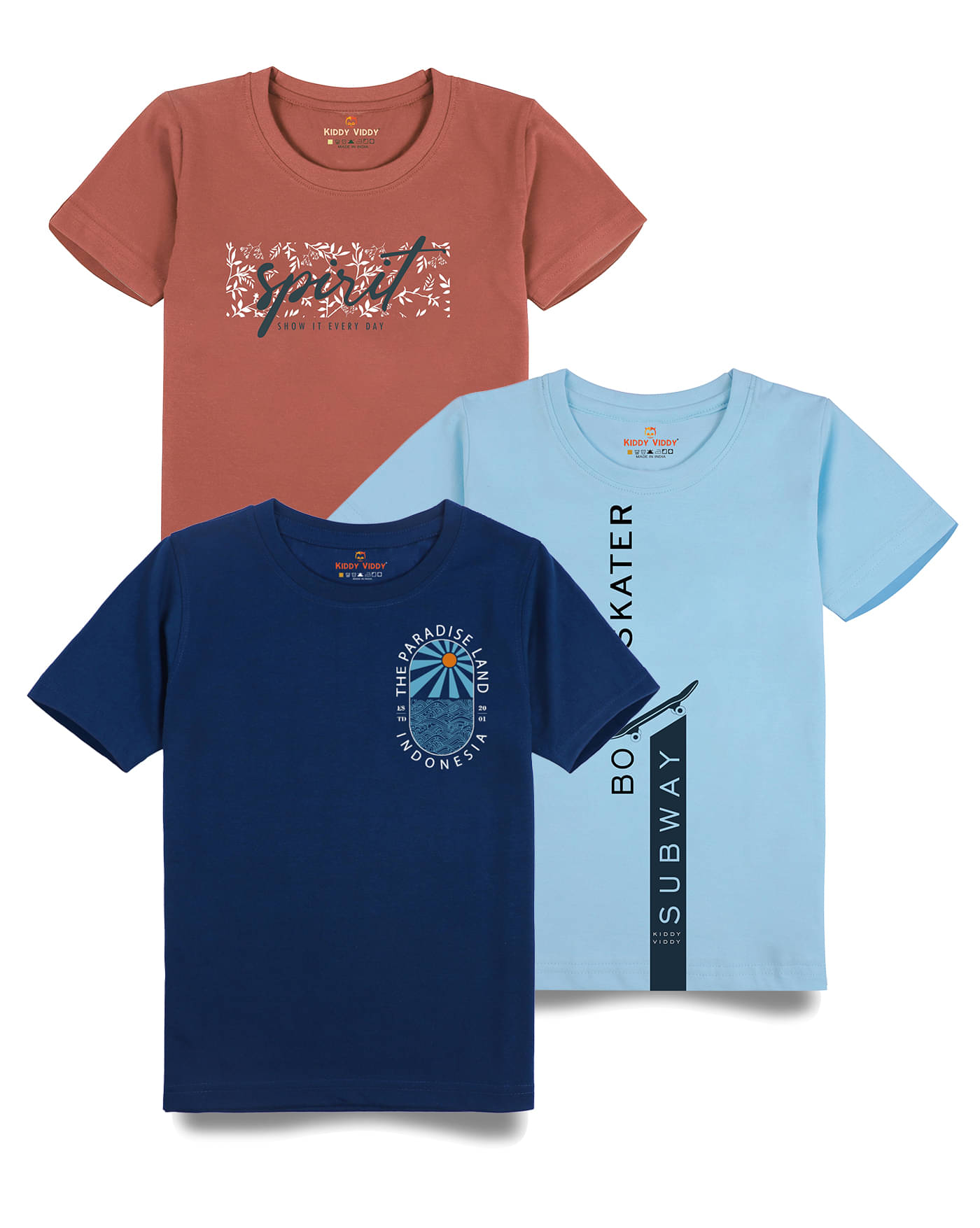     			KIDDY VIDDY Pack of 1 Boys Cotton Polo T-Shirt ( Rust )