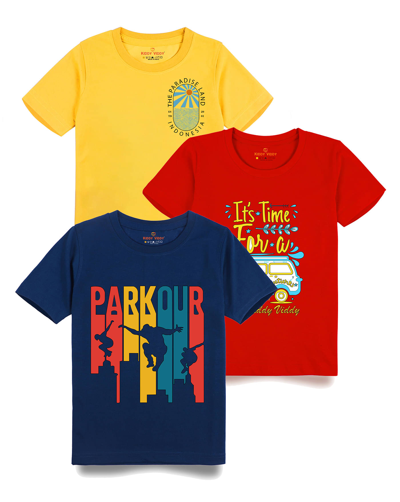     			KIDDY VIDDY Pack of 1 Boys Cotton T-Shirt ( Rust )
