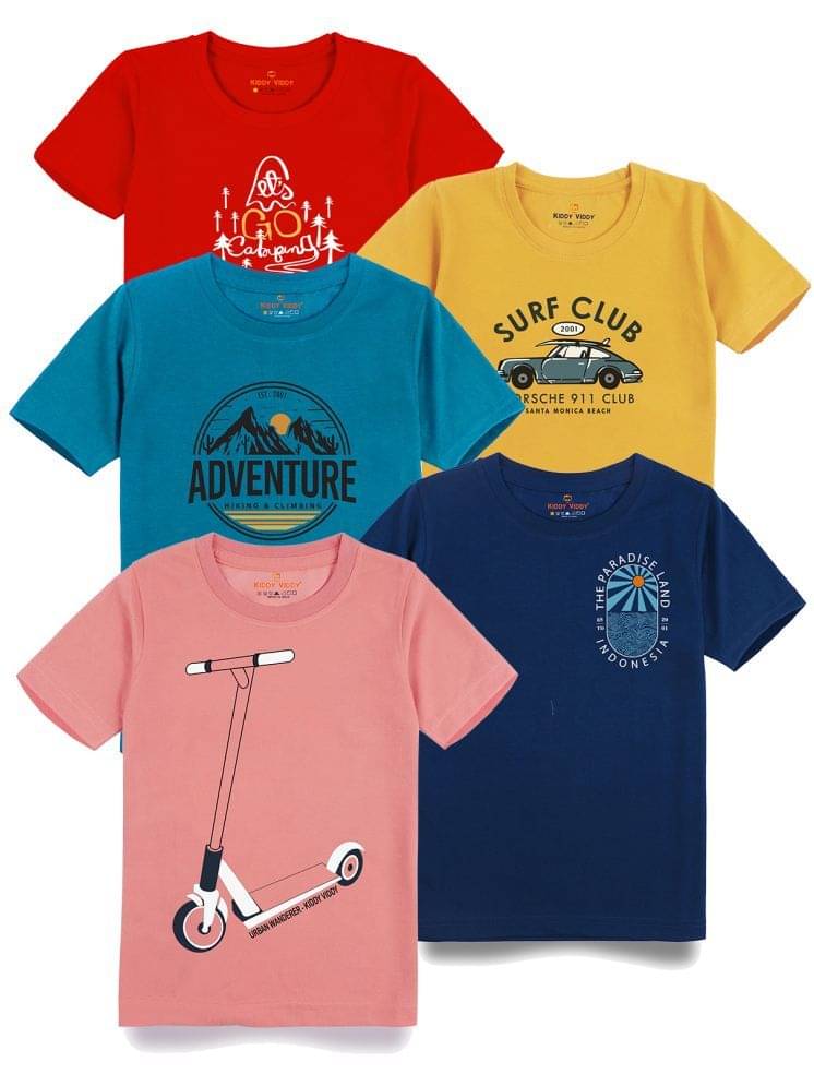     			KIDDY VIDDY Pack of 1 Boys Cotton T-Shirt ( Teal )