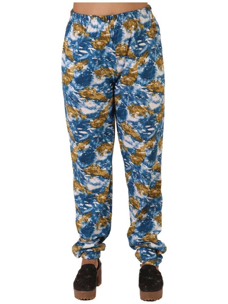     			Leean Patterns Blue Hosiery Women's Nightwear Pyjama ( Pack of 1 )