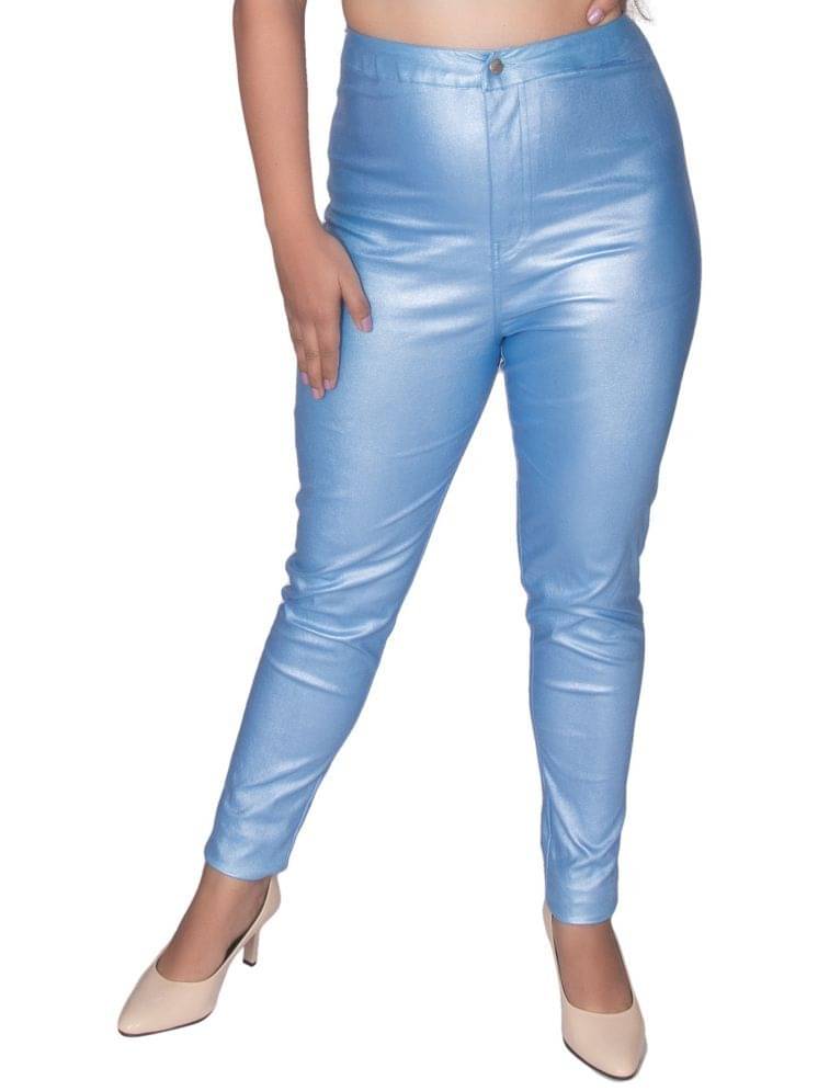     			Leean Patterns Blue Polyester Slim Women's Casual Pants ( Pack of 1 )