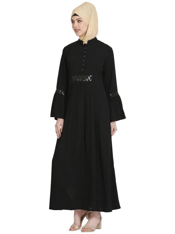 Momin Libas Black Polyester Stitched Burqas without Hijab - Momin Libas Black Polyester Stitched Burqas without Hijab -