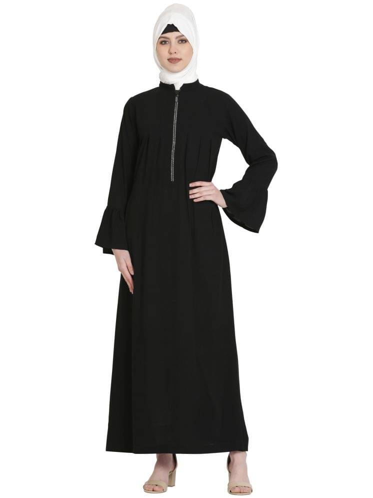 Momin Libas Black Polyester Stitched Burqas without Hijab - Momin Libas Black Polyester Stitched Burqas without Hijab -