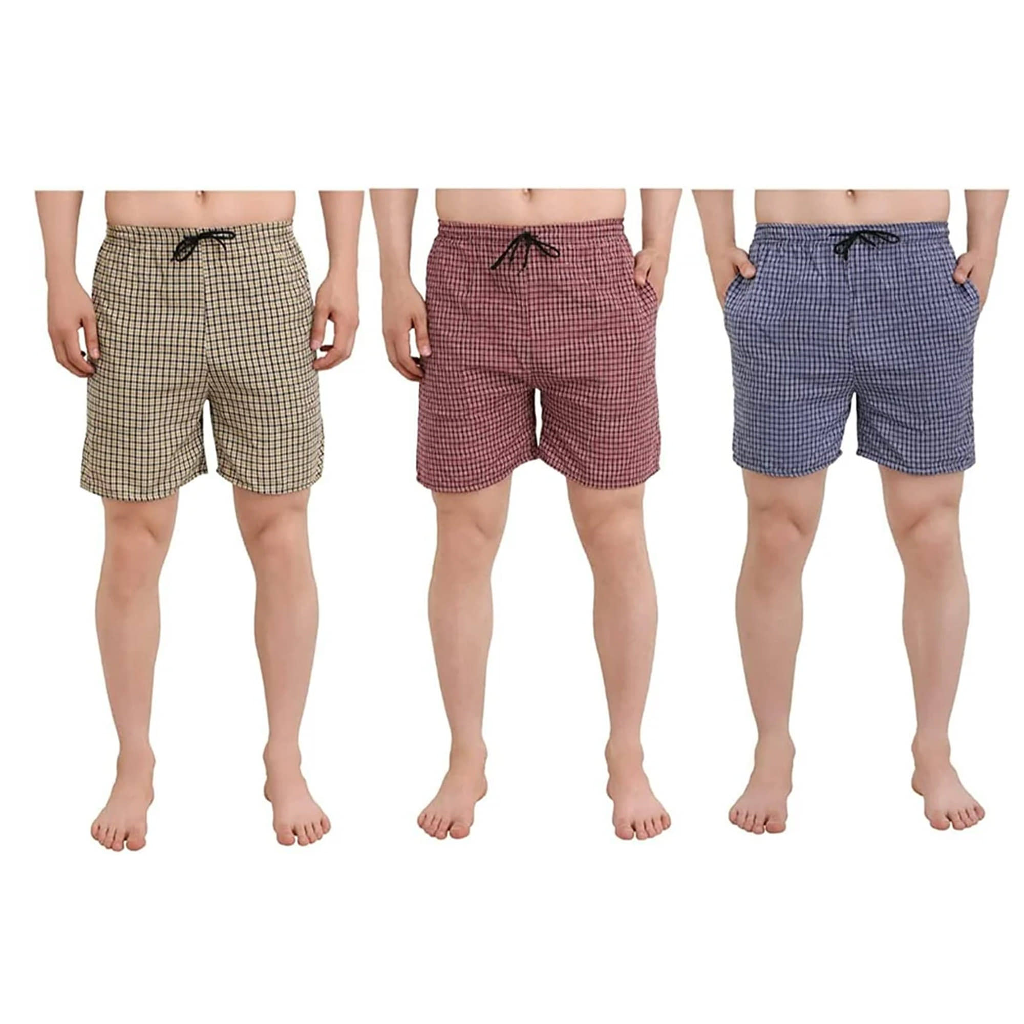 Paryag Pack of 3 Cotton Blend Boxers For Men's ( Multicolor )