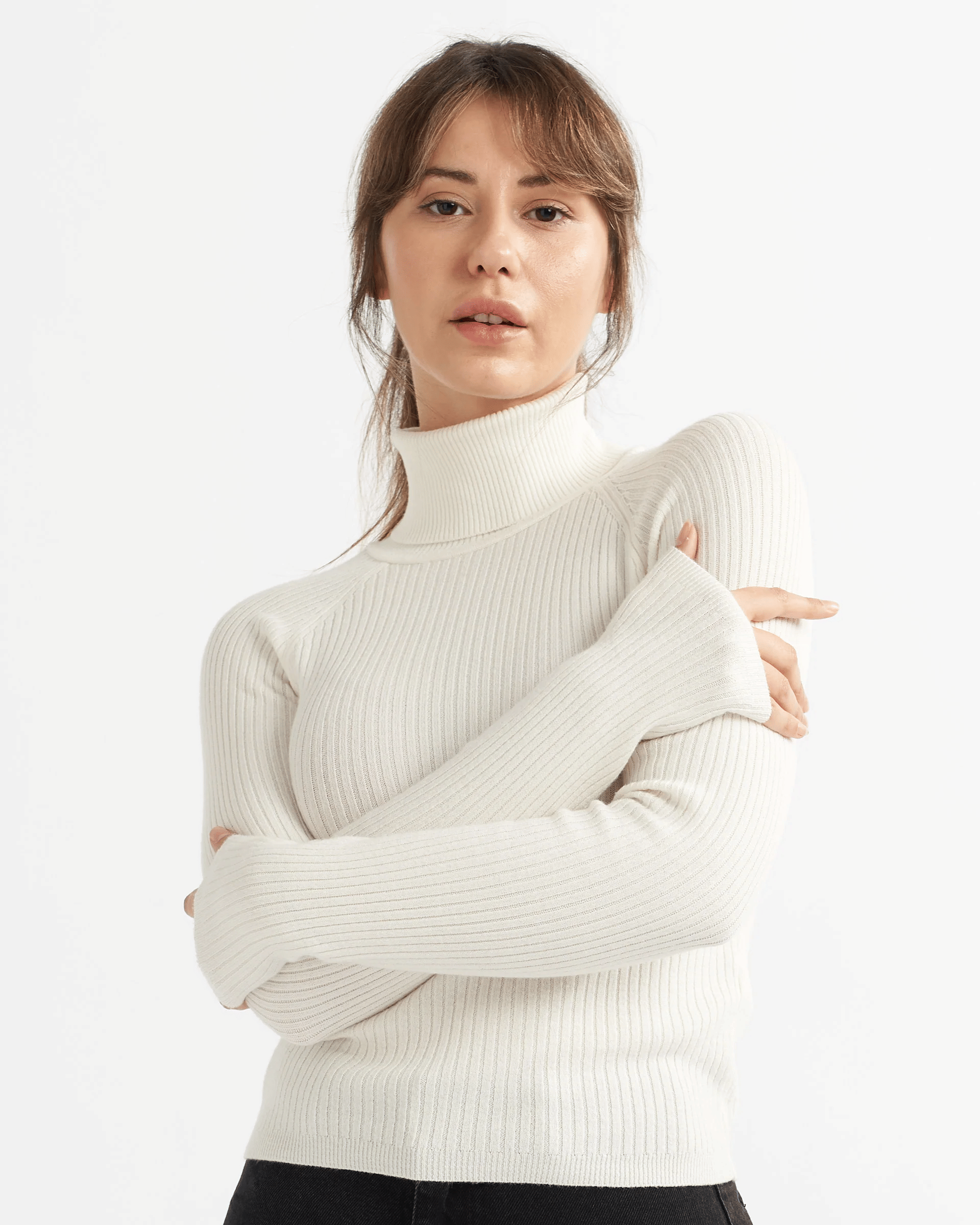     			Resilience Acrylic High Neck Women's Pullovers - White ( Single )