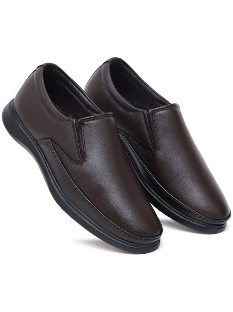 SHUAN Brown Men's Mocassin Formal Shoes SHUAN Brown Men's Mocassin Formal Shoes