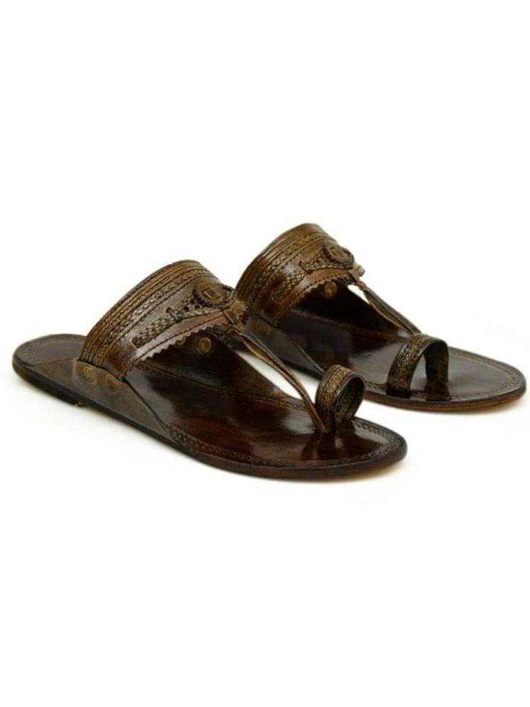     			STEPSOFT Brown Men's Kolhapuris