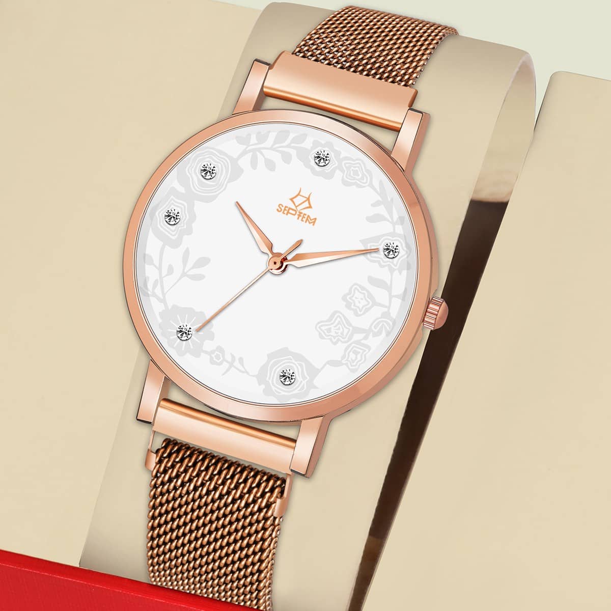 Septem Rose Gold Stainless Steel Analog Womens Watch