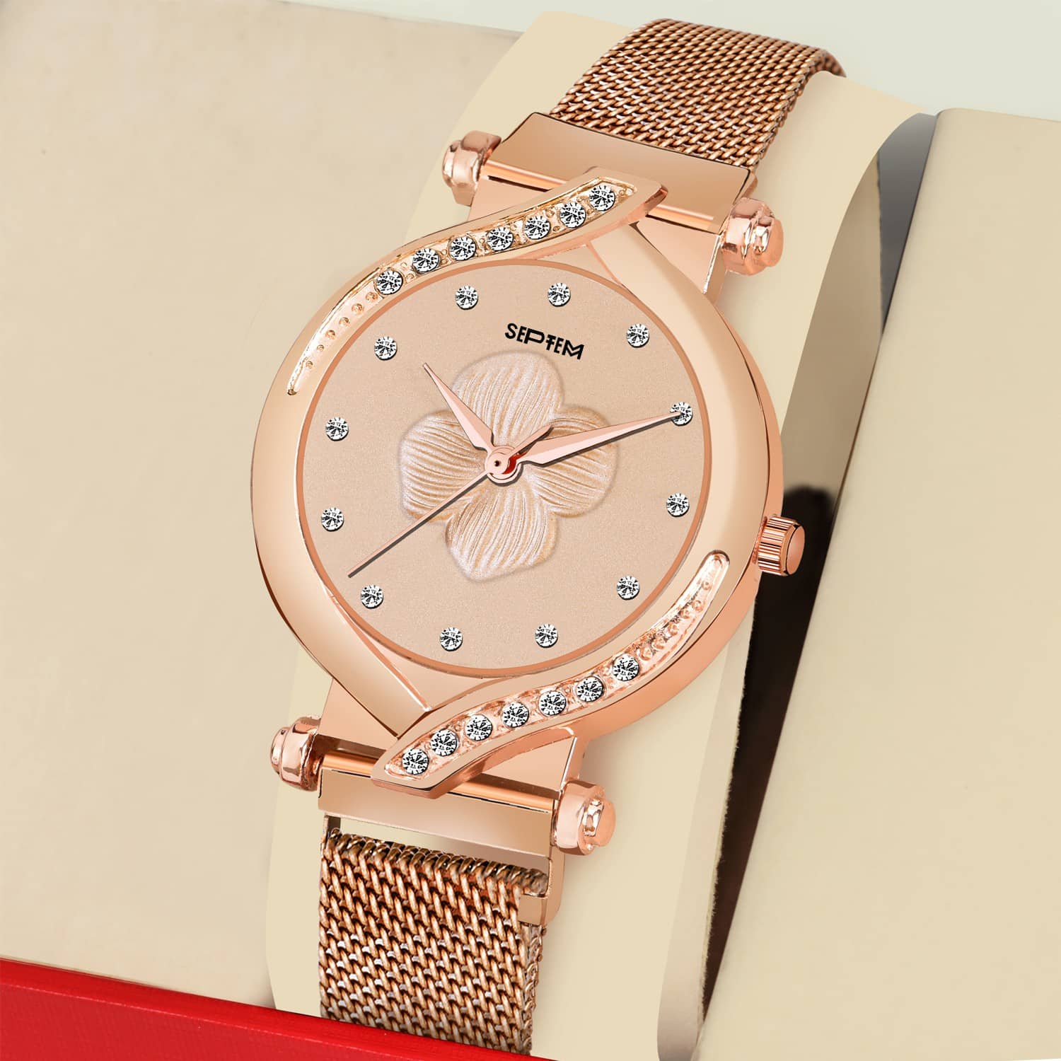 Septem Rose Gold Stainless Steel Analog Womens Watch