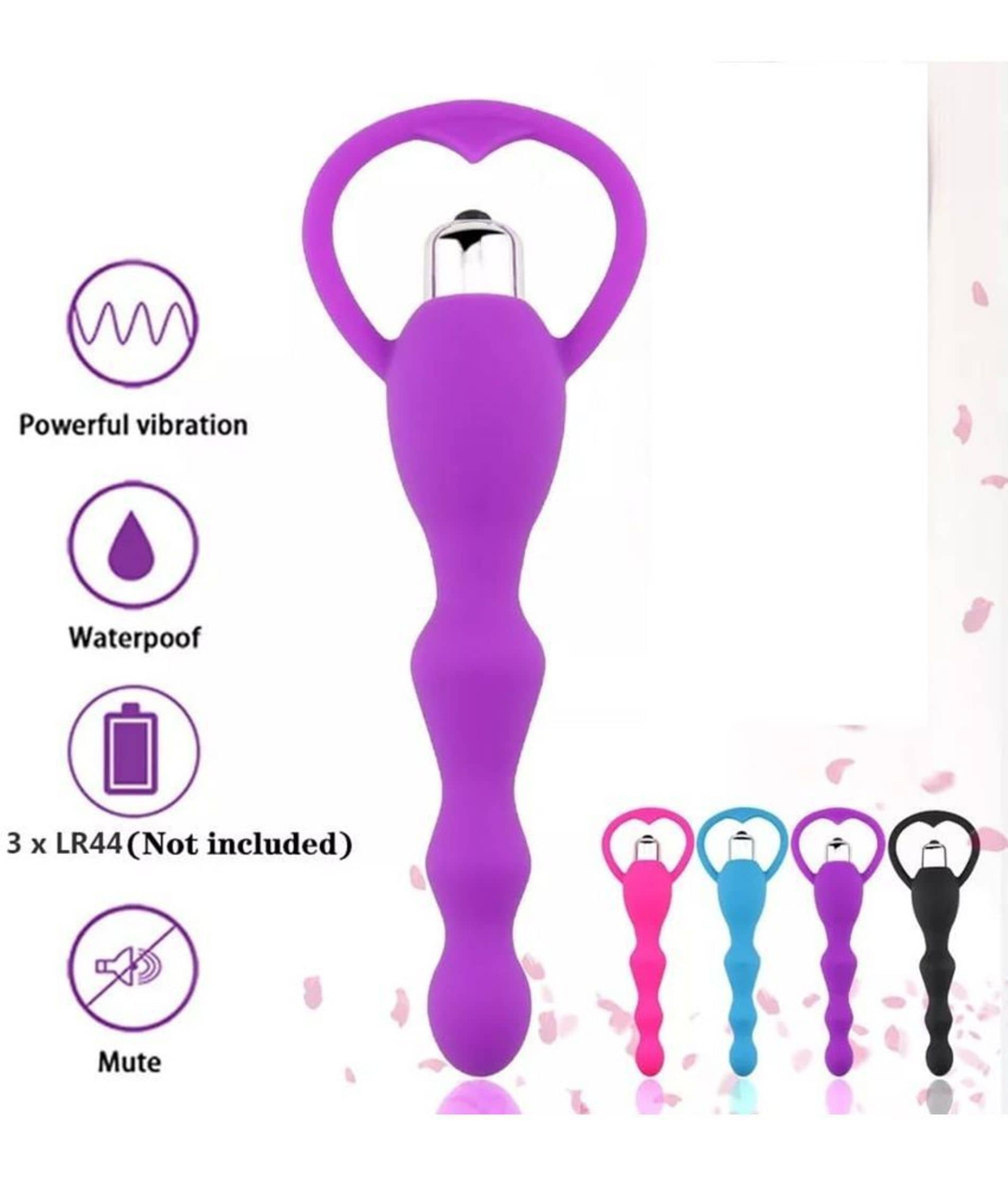 Vibrating Anal Beads - Flexible Silicone Anal Sex Toy Bulet Vibrator for Men, Women and Couples By CRAZYNYT