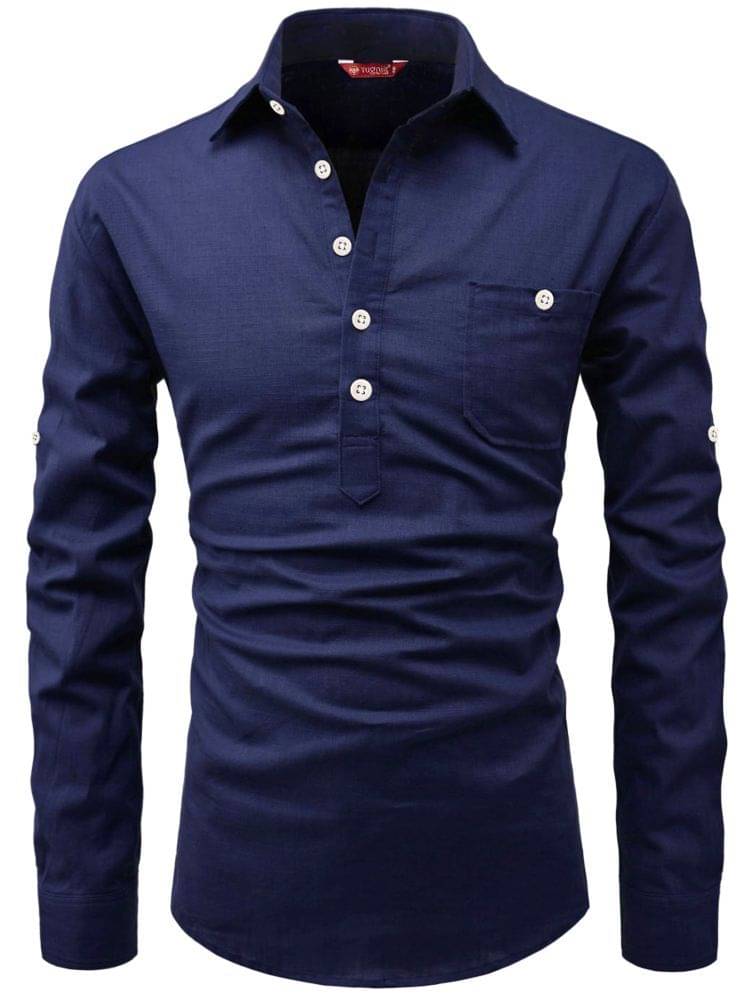 Yugnik Blue Cotton Men's Regular Kurta ( Pack of 1 )     			Yugnik Blue Cotton Men's Regular Kurta ( Pack of 1 )