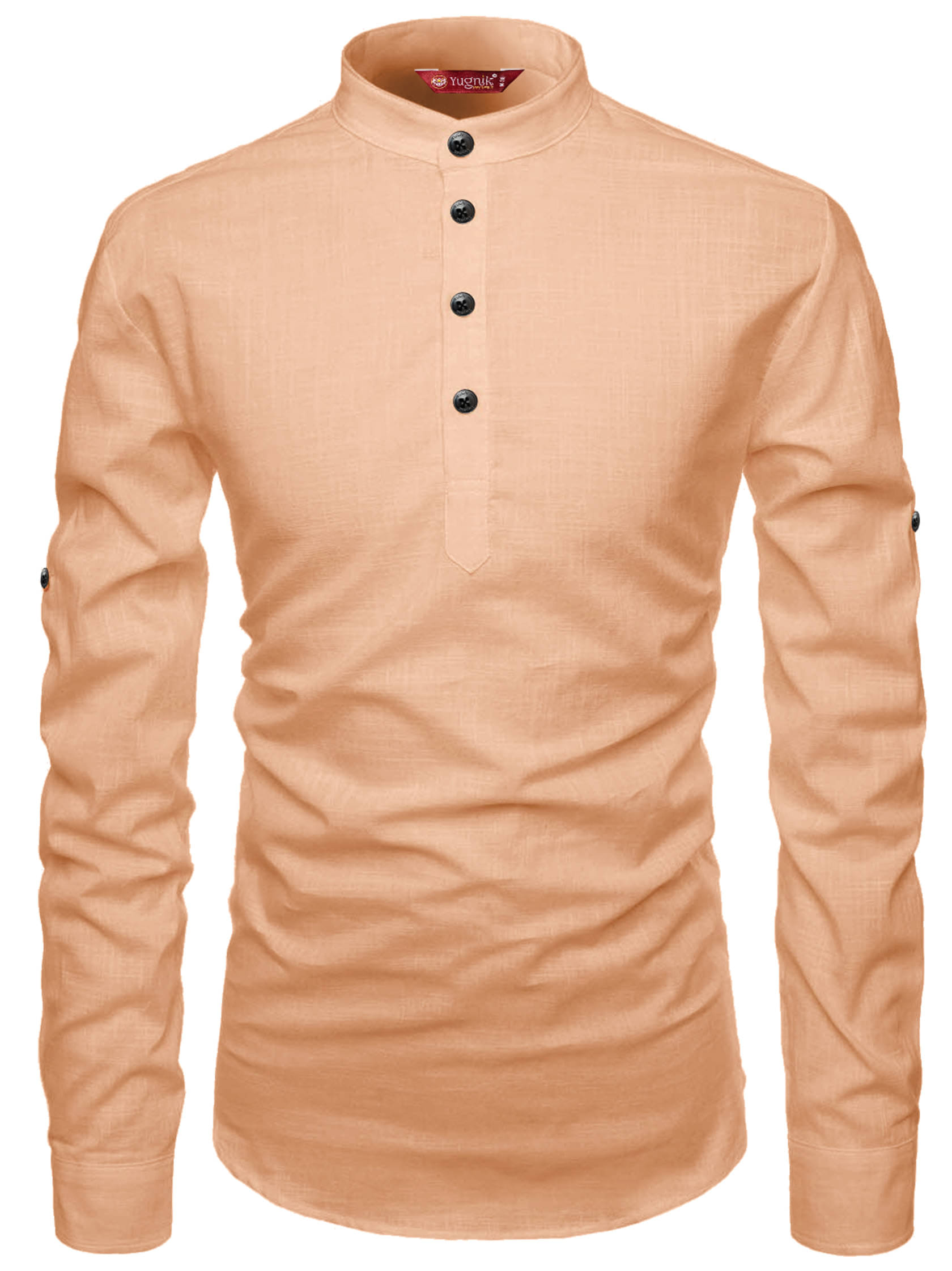 Yugnik Orange Cotton Men's Shirt Style Kurta ( Pack of 1 ) Yugnik Orange Cotton Men's Shirt Style Kurta ( Pack of 1 )