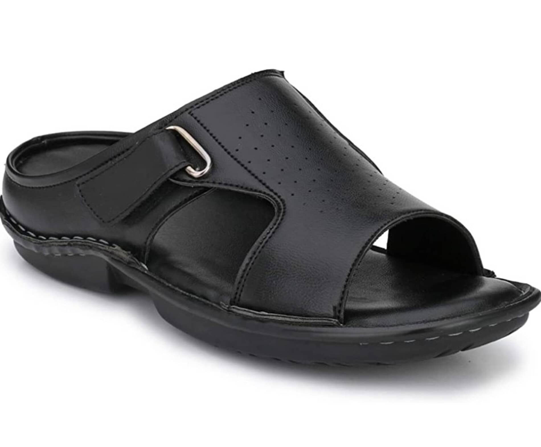 obuca Black Men's Leather Slipper
