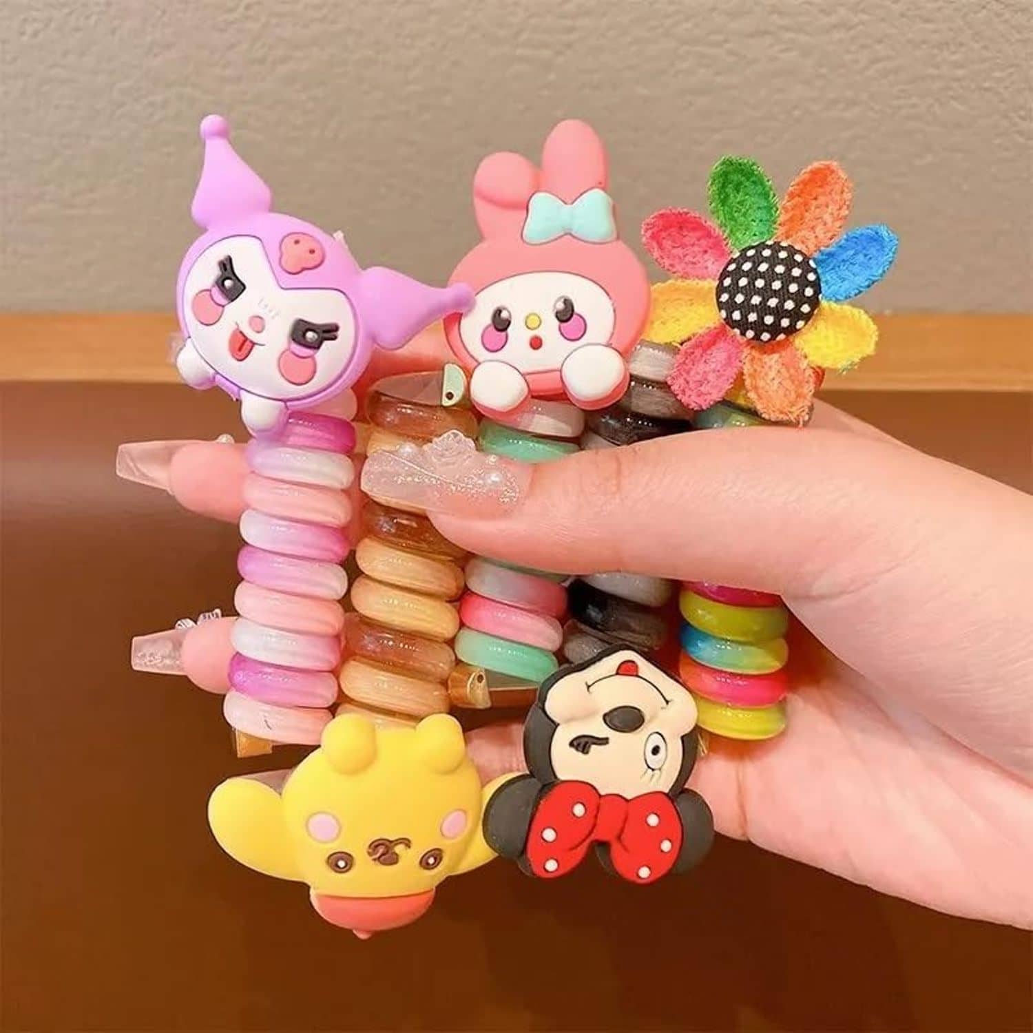 03 Pieces Cute Cartoon Ponytail Maker Wire Hair Bands for Girls Kids Braided Spiral Hair Ties Elastic Braids Hair Accessories for Girls. - Jewellery Sets | Buy online on ZillyBuy
