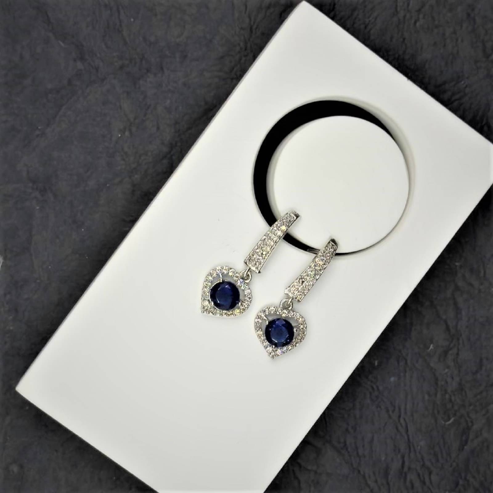    			AKLINA Blue Hoops Earrings ( Pack of 1 )
