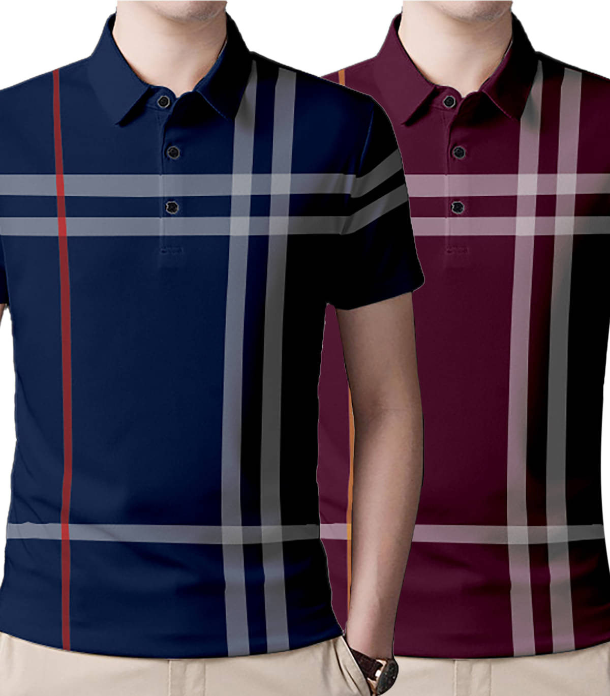 AUSK Pack of 2 Cotton Blend Regular Fit Printed Half Sleeves Men's Polo T Shirt ( Navy Blue ) AUSK Pack of 2 Cotton Blend Regular Fit Printed Half Sleeves Men's Polo T Shirt ( Navy Blue )