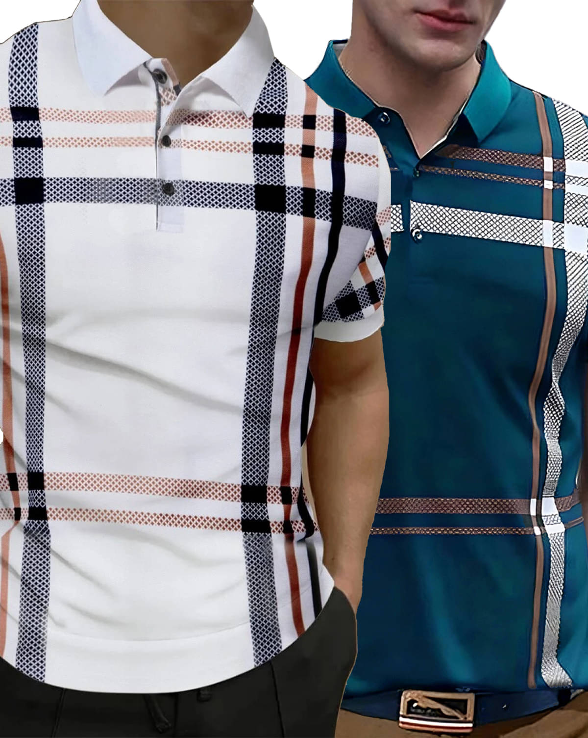     			AUSK Pack of 2 Cotton Blend Regular Fit Printed Half Sleeves Men's Polo T Shirt ( Black )
