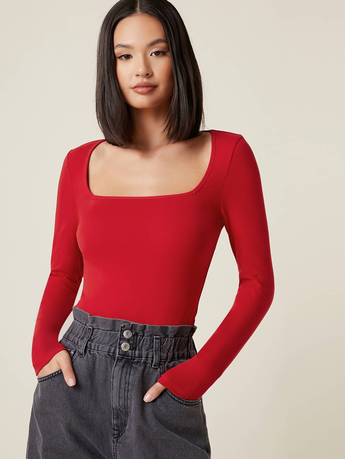     			Aahwan Women's Polyester Regular Top ( Red )