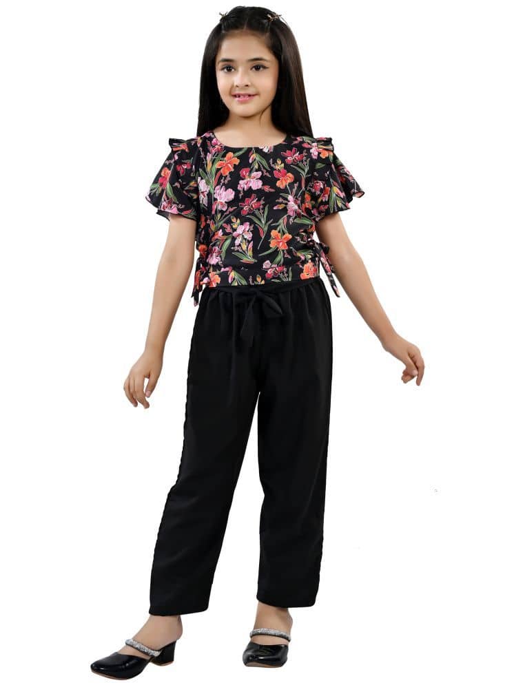 Arshia Fashions Pack of 1 Girls Crepe Top With Pants ( Multi )