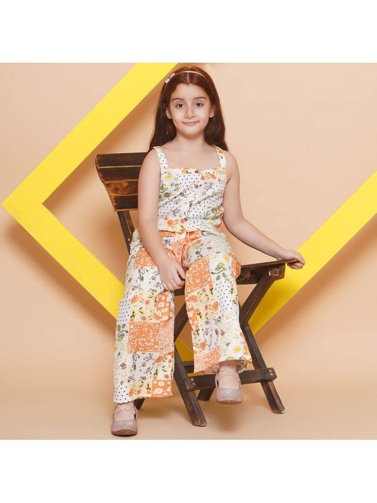     			Arshia Fashions Pack of 1 Girls Crepe Top With Palazzo ( Orange )