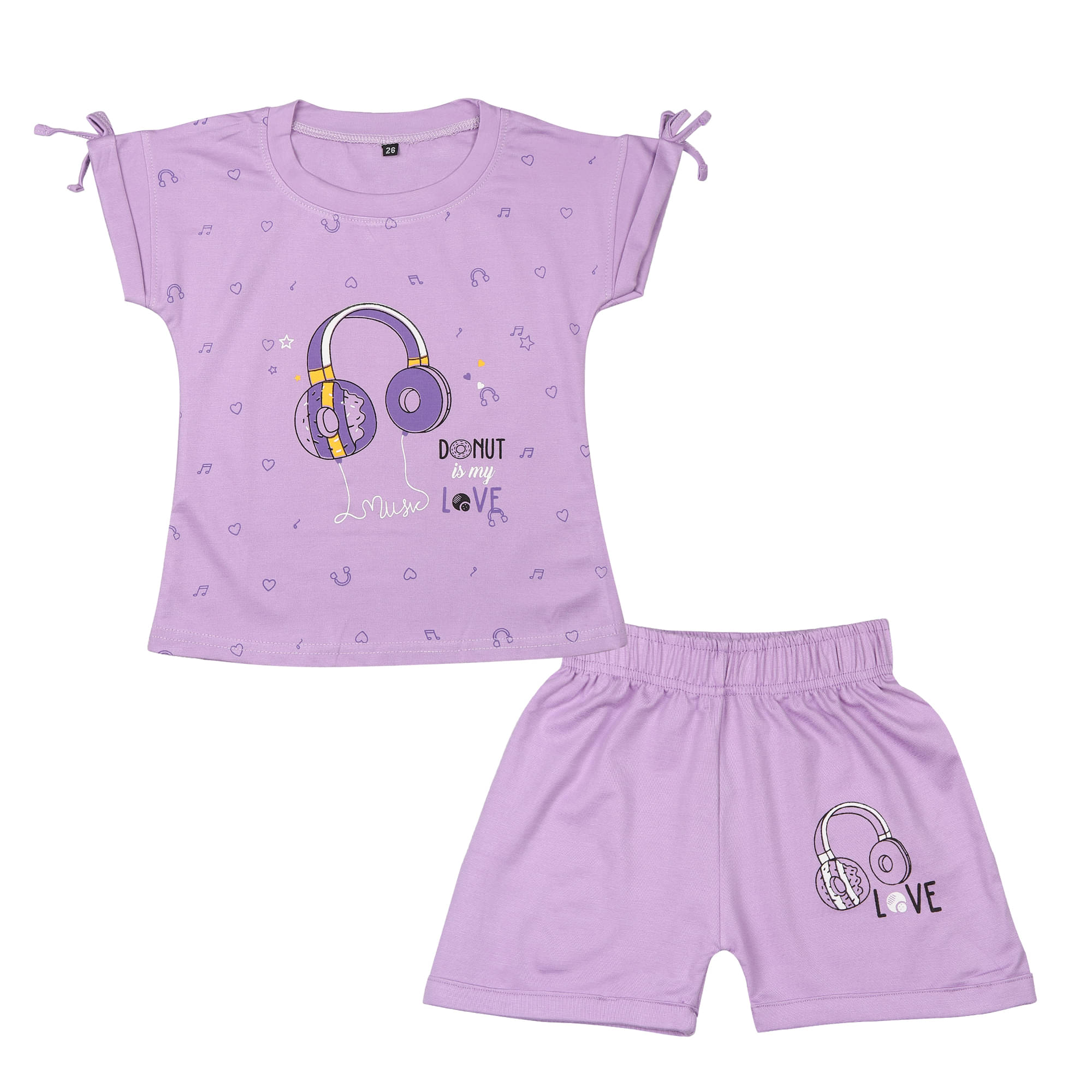     			Arshia Fashions Pack of 1 Girls Cotton Blend Top With Shorts ( Purple )