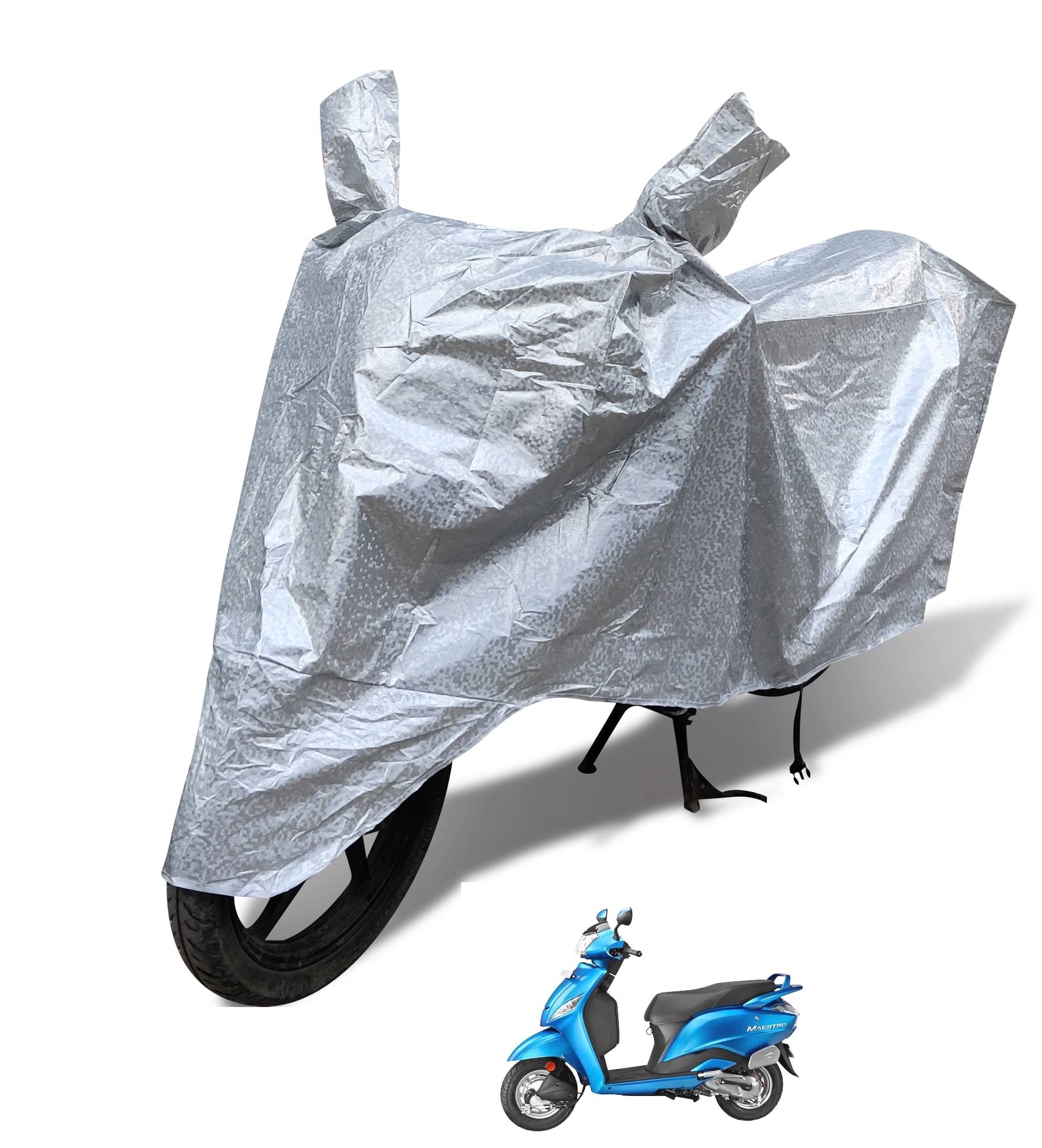 Auto Hub Bike Body Cover for Hero Maestro ( Pack of 1 ) , Silver Auto Hub Bike Body Cover for Hero Maestro ( Pack of 1 ) , Silver