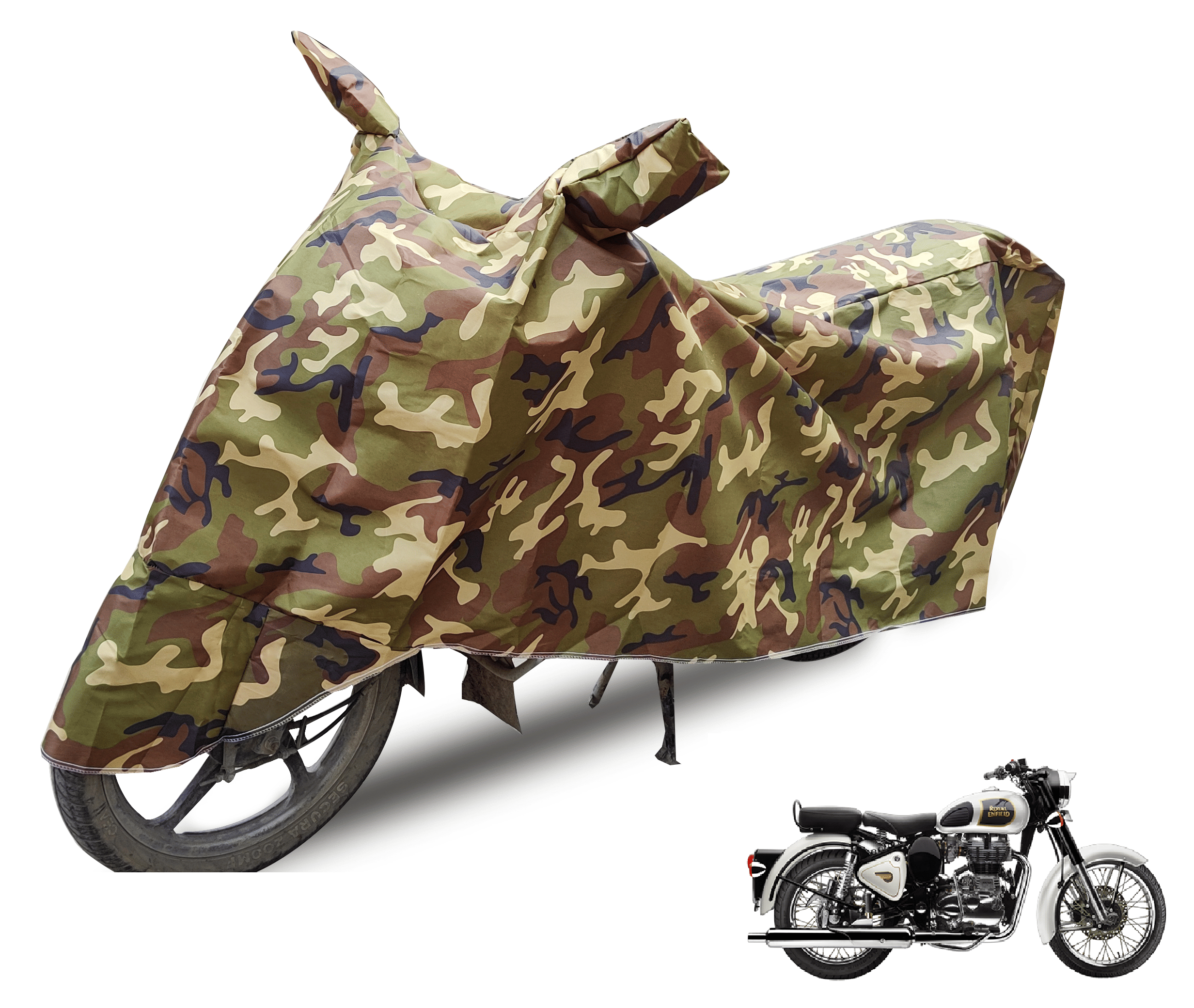     			Auto Hub Bike Body Cover for Royal Enfield Classic 350 ( Pack of 1 ) , Camouflage
