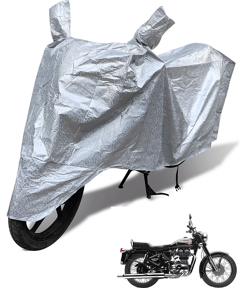Auto Hub Bike Body Cover for Royal Enfield Bullet 350 ( Pack of 1 ) , Silver