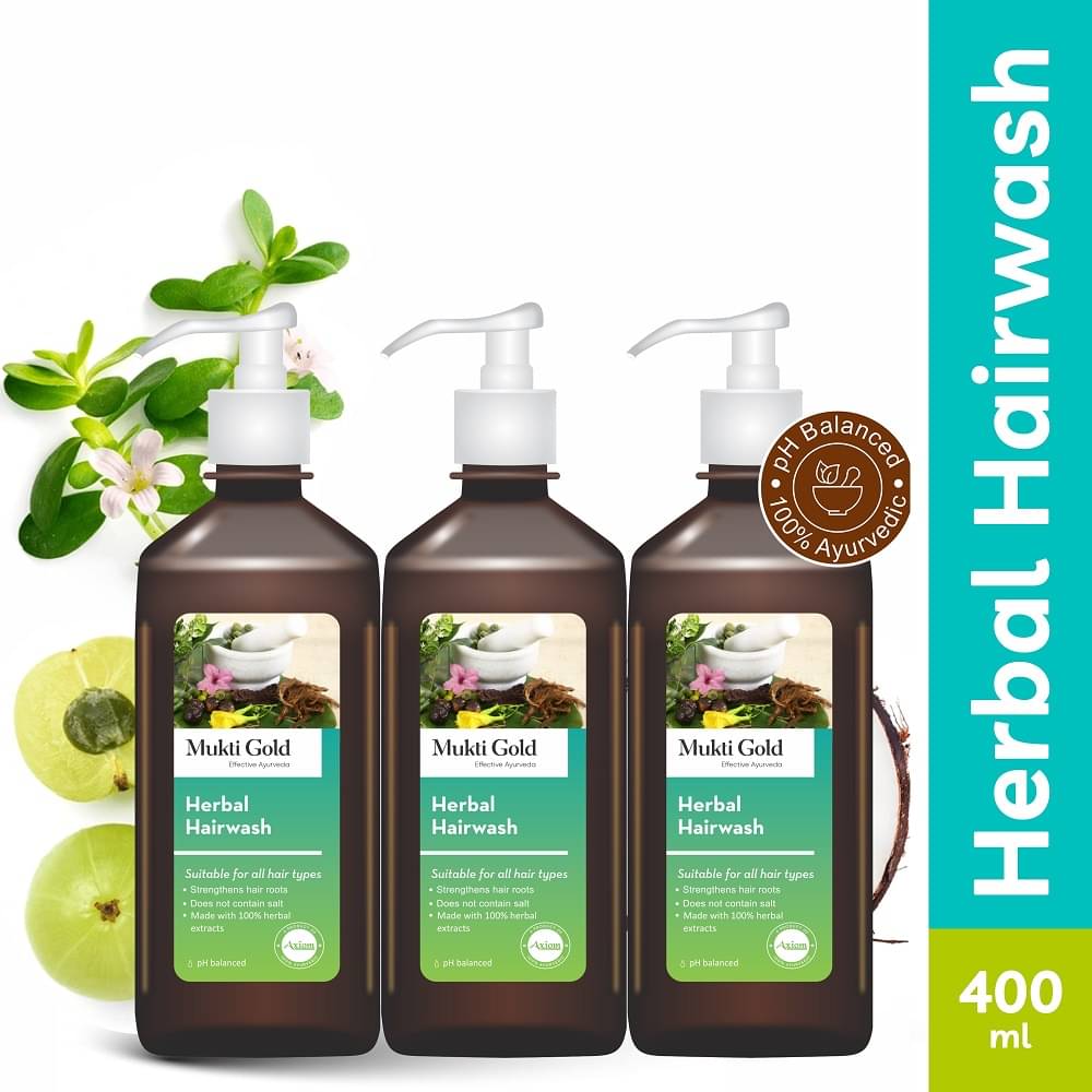     			Axiom Herbal Hairwash - 400mL (Pack of 2) | Helpful for Hairfall | Sulphate and Paraben Free Shampoo | Enriched with 15+ Ayurvedic Herbs