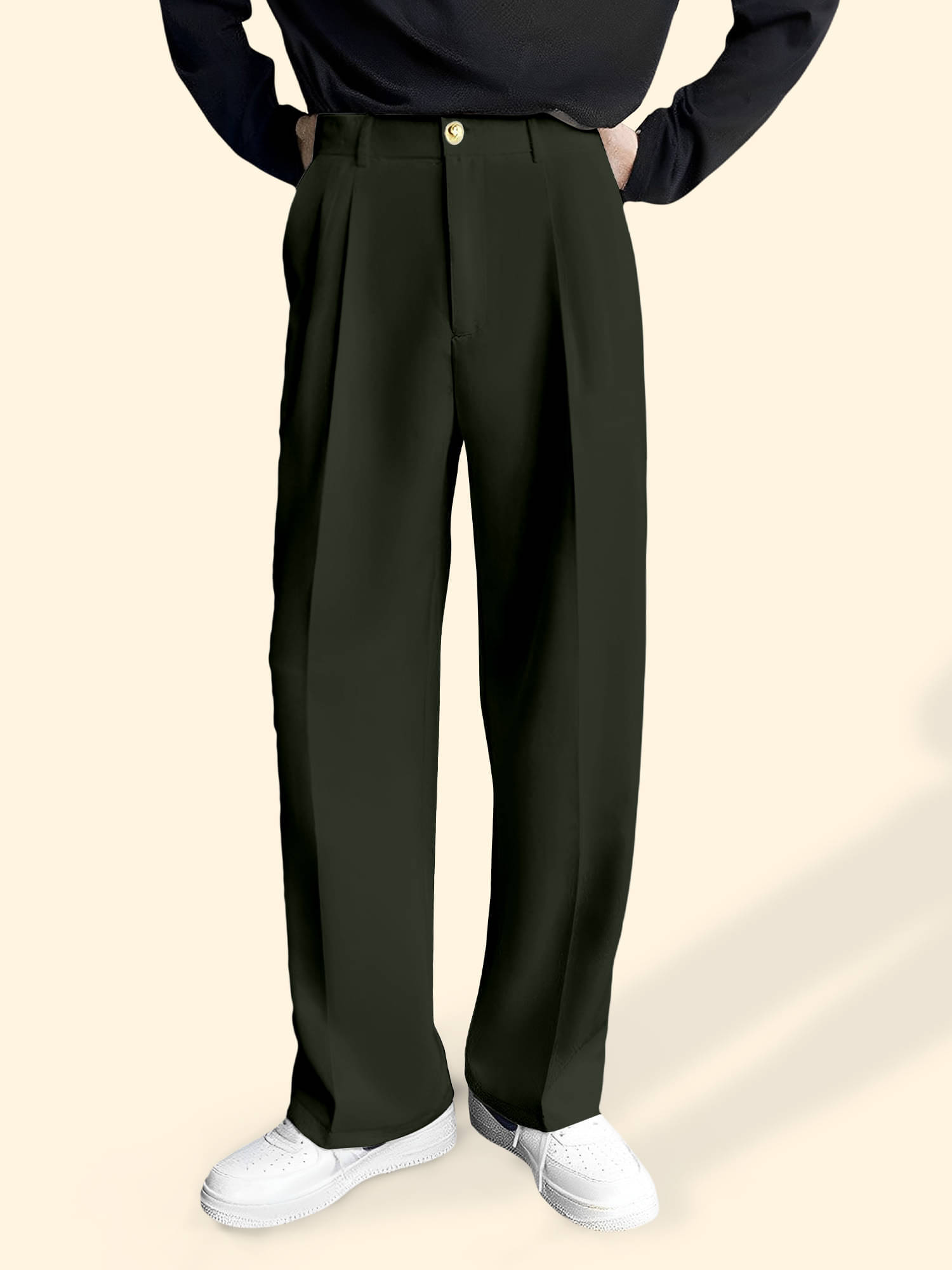     			FTX Loose Pleated Men's Formal Trouser - Dark Green ( Pack of 1 )