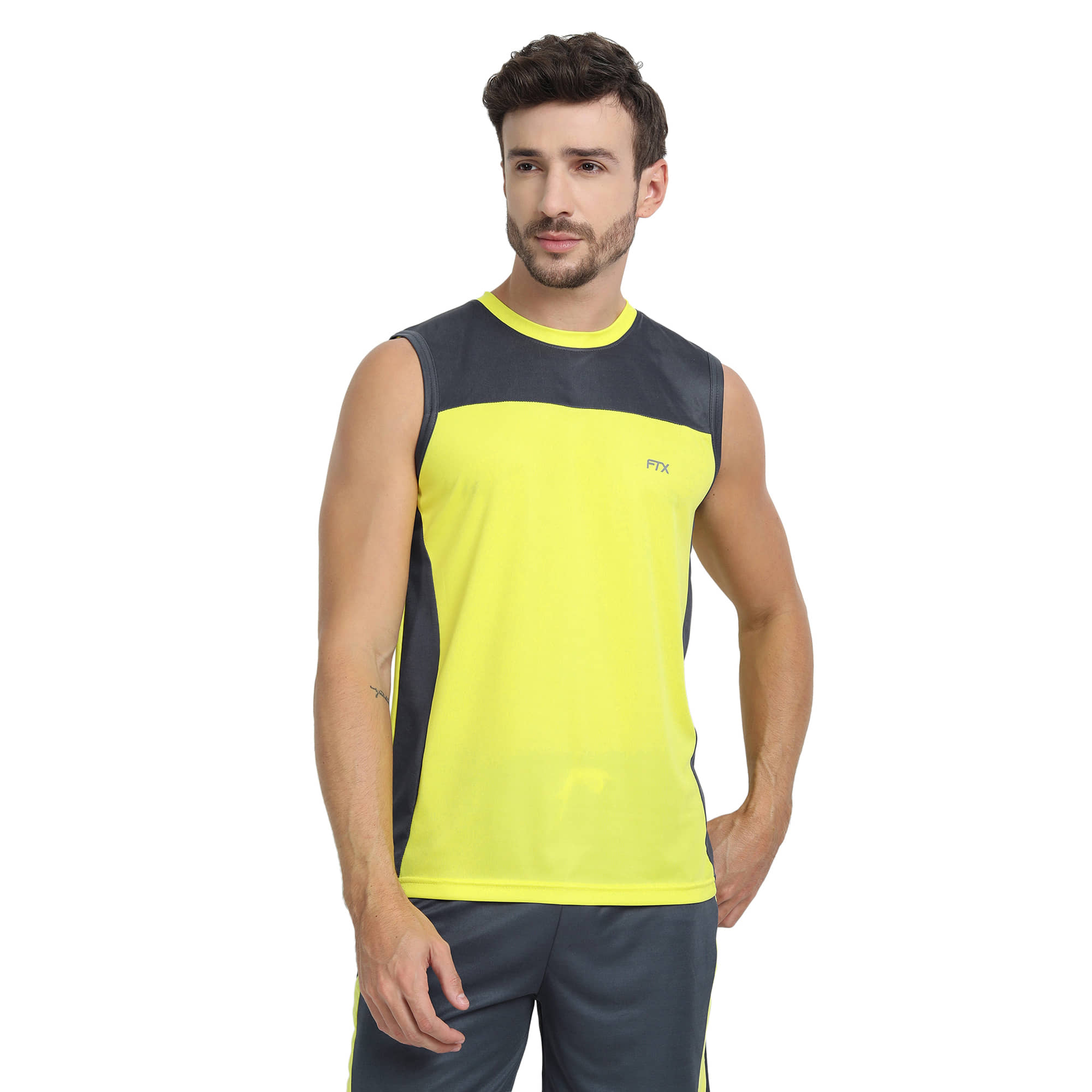 FTX Pack of 1 Polyester Regular Fit Men's T-Shirt ( Yellow )