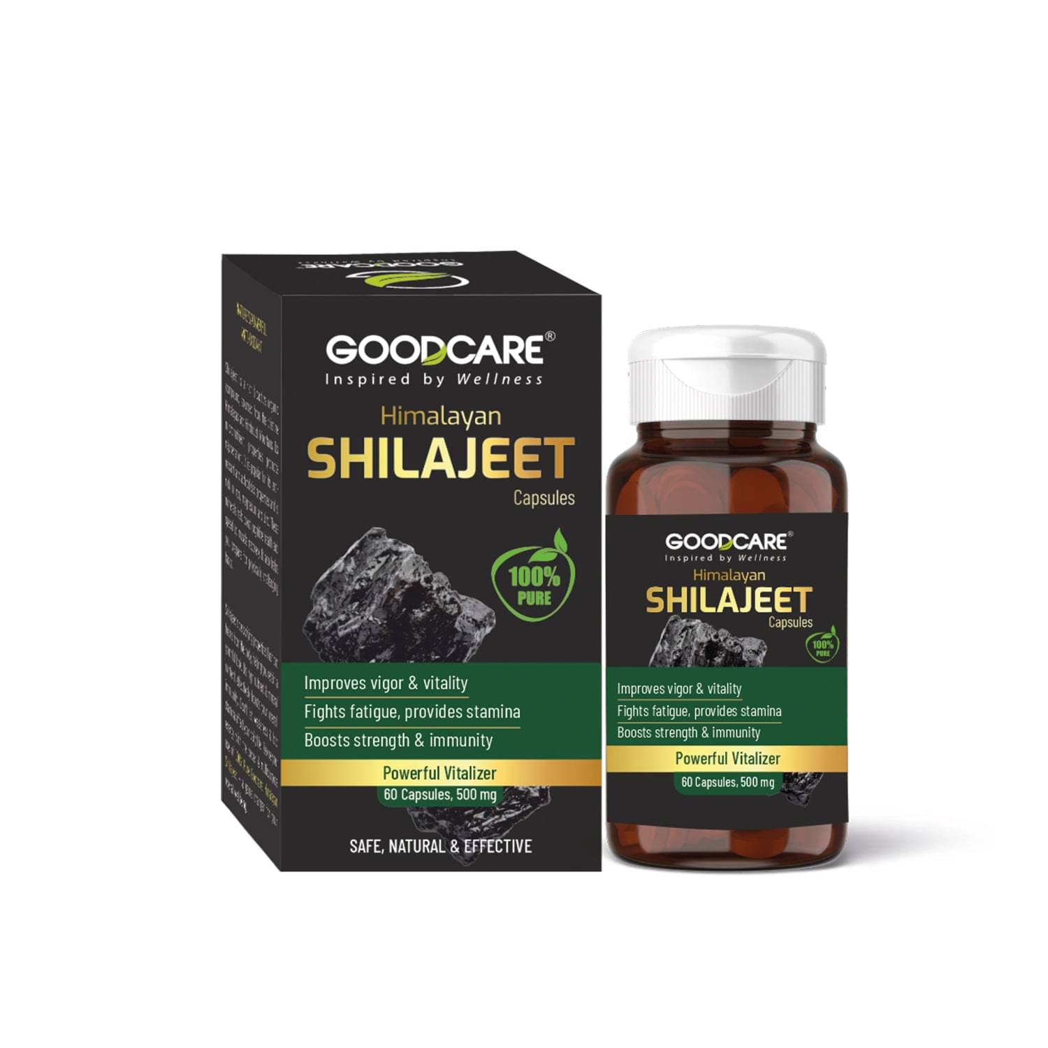 Goodcare Pure Himalayan Shilajit/Shilajjeet Capsules, Natural Ayurvedic Performance Booster, Enhances Stamina, Strength, Energy, Immunity 60 No.s Goodcare Pure Himalayan Shilajit/Shilajjeet Capsules, Natural Ayurvedic Performance Booster, Enhances Stamina, Strength, Energy, Immunity 60 No.s