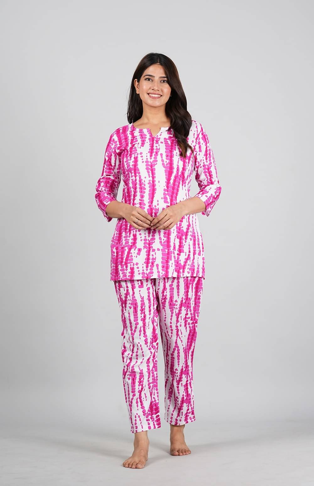     			Gobya Pink Rayon Women's Nightwear Nightsuit Sets ( Pack of 1 )
